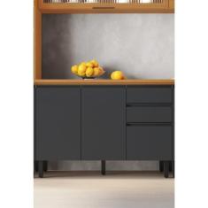 Imagem de Balcão De Cozinha 3 Portas 2 Gavetas 120cm Com Tampo Namur - Itatiaia