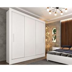 Imagem de Guarda Roupa Casal 3 Portas De Correr E 4 Gavetas Valencia Neve - Tcil Móveis