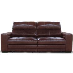Imagem de Sofá Naveen Retrátil Reclinável 2 Lugares Couro Mogno 270cm - 69968