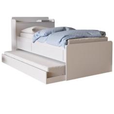 Imagem de Cama Bicama Solteiro Com Cama Auxiliar Baú E 2 Gavetas - Alice Branca