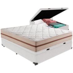 Imagem de Cama Box Baú e Colchão Classic 22 cm Molas ensacadas Casal Anjos,  Bra