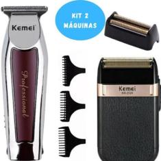Imagem de KIT Cabeleireiro KEMEI 2024 + 9164 recarregável via USB - AL