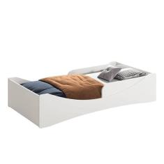 Imagem de Cama Evolutiva Luna Branco Fosco Com Proteção Lateral Lisa E Colchão D20 - Reller Móveis Branco Fosco