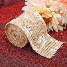 Imagem de Fita de Serapilheira Artesanal Diy, Fita de Natal Com Fita para Decoração de Festa de Artesanato de Natal, Floco de Neve Vermelho de 6cm Com Lindos enfeites. Seu Design para