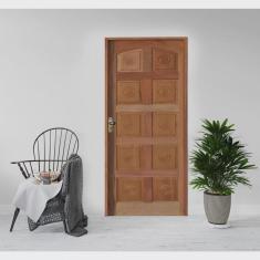 Imagem de Kit Porta Pronta Torneada 10 Bicos Coleção Urban Fechadura Mecânica 214x88x14 Rodam Portas