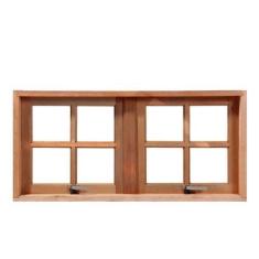 Imagem de Janela Maxim-Ar Quadriculada 60cm Reta em Madeira Maciça Cedro Arana C