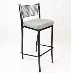 Imagem de Banqueta EMPILHÁVEL Preta Altura 65cm assento Linho - Poltronas do Sul