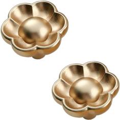 Imagem de HDKXBEJ Puxadores de armário de cozinha em forma de flor, maçanetas de porta de furo único de liga de zinco, armário de vinho, armário de banheiro, armários decorativos, maçanetas de porta de