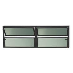 Imagem de Janela de Alumínio Basculante 2 Seções 40x120cm Vidro Mini Boreal Plus Brimak Preto