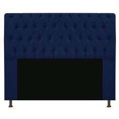Imagem de Cabeceira Estofada Lady 160 Cm Queen Size Com Capitonê Suede  Marinho - Adj Decor
