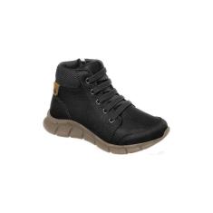 Imagem de Tênis Cano Alto Infantil Masculino Ortopé Flex Boot Detalhe Tecido Preto