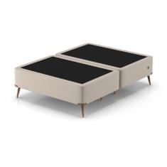 Imagem de Base para Cama Box Casal com Entrada USB Night (45x138x188 cm) Suede Bege