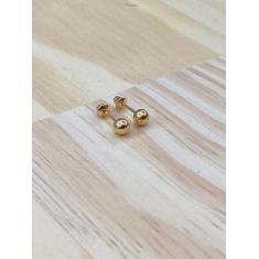 Imagem de Brinco Bolinha Infantil Segundo Furo Ouro 18K - Casa Das Joias Online
