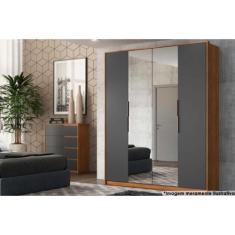 Imagem de Guarda Roupa Solteiro 4 Portas E 3 Gavetas C/ 2 Espelhos Attore Amendo