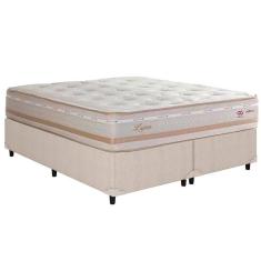 Imagem de Cama Box Queen: Colchão Molas Herval Maxspring Lyon + Base CRC Courano Clean(158x198)