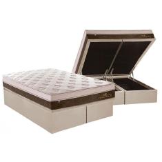 Imagem de Cama Box Baú Queen: Colchão Molas Masterpocket Ensacadas Plumatex Personalle + Base Clean(158X198)