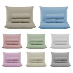 Imagem de Jogo Lençol Casal 4 Peças Percal 200 Fios Algodão Com Elástico Virol E