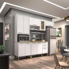 Imagem de Cozinha Compacta 4 Peças 10 Portas 2 Gavetas Montreal Sallêto Móveis Branco