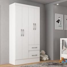 Imagem de Guarda-roupa Infantil Isabel 4 Portas 2 Gavetas Branco
