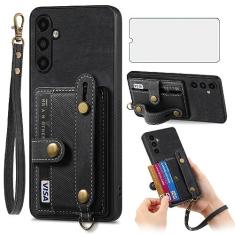 Imagem de Asuwish Capa de telefone para Samsung Galaxy A13 5G capa carteira com protetor de tela de vidro temperado e alça de pulso fina suporte para cartão celular M13 G5 A 13 2022 13A A135G SM A136U feminino