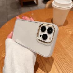 Imagem de Capa protetora de anel de câmera de metal de luxo para iPhone 14 13 12 11 Pro Max Acrílico transparente à prova de choque Armadura Defender Capa protetora, dourada, para iPhone 13