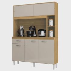Imagem de Armário de Cozinha Compacta 120cm Parisi P11 Damasco/Off White - Mpozenato