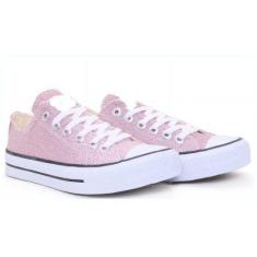 Imagem de Tênis Feminino Casual Estiloso Glitter  - NS SHOES, 38, Rosê