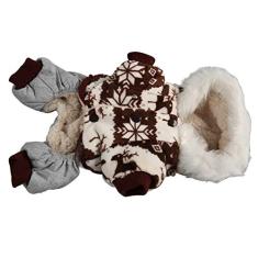 Imagem de Casaco com capuz para cães de Natal grosso floco de neve alce jaqueta de inverno para cães pequenos e médios (G)