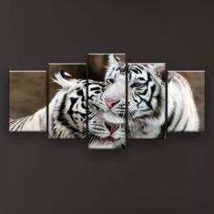 Imagem de Quadro Decorativo Tigres s 129x61 Sala Quarto