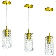 Imagem de Kit 3 Pendente Redondo Clearcrillic Cristal Acrílico 