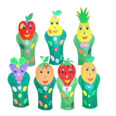 Imagem de Fantoches Frutas Carlu 7 Personagens Em Feltro Colorido