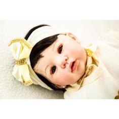 Imagem de Bebê Reborn, boneca Chupeta, Mamadeira, Enxoval Completo