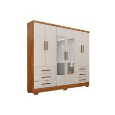 Imagem de Guarda Roupa Casal 4 Portas E 6 Gavetas C Espelho E Pes Encant Freijo Fendioff Novo Horizonte