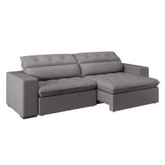 Imagem de sofá 4 lugares retrátil e reclinável com usb jazz molas suede  250 cm