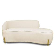 Imagem de Sofá 4 Lugares Orgânico 220cm Pé Ferro Dou Morgan Bouclê L01 - D`rossi Cor Bege