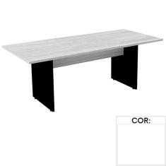 Imagem de Mesa de Reunião Retangular 200 x 90 cm Pé Painel PE25 em MDP Branca com Base Branca