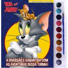Imagem de Livro para Colorir Tom e Jerry com Aquarela e Pincel