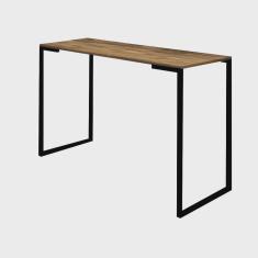 Imagem de Mesa Escrivaninha 90cm Stan Home Office Industrial Consultório Ferro Preto mdf Castanho - Ahz Móveis