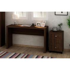 Imagem de Escritório Completo 1 Mesa De Computador Me4135 + 1 Gaveteiro Me4112 2 Peças Rústico
