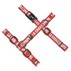 Imagem de Peitoral H Future Pet La Casa De Papel Vermelho Para Cães - Tam. G