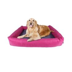 Imagem de Cama Para Cachorro Grande 100x87 Cm + CAPA EXTRA - ESCOLHA A COR - 100% Lavável e Resistente - Pet Querido (Rosa + Cinza)
