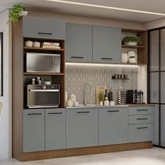 Imagem de Armário de Cozinha Completa 250cm Rustic/cinza Agata Madesa 01