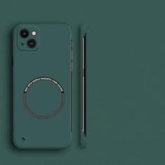 Imagem de Capa de telefone magnética sem moldura de pc duro para iphone 15 14 pro max 13 12 11 pro mini 14 plus capa fina fosca, verde escuro, para iphone 15 pro