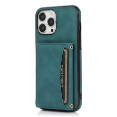 Imagem de Capa de telefone com bolso para cartão, para iphone 15 pro 14 13 12 11 pro max 15 plus 13 pro, capa traseira carteira, azul, para iphone 15 plus