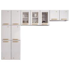 Imagem de Cozinha De Aço Compacta Diamante 11 Portas Com Vidro Branco 818460 - T