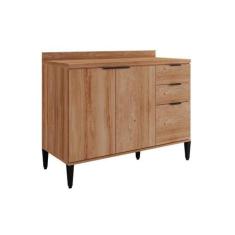 Imagem de Balcão de Cozinha Alpha 2506 3 Portas e 2 Gavetas s/Tampo 120cm Freijo