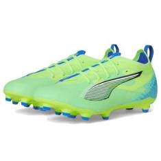 Imagem de PUMA Tênis infantil unissex Ultra Pro Firm Ground (criança pequena), Fizzy Apple/PUMA Branco/Bluemazing, 15