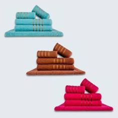 Imagem de Jogo De Toalhas 15 Pçs Coleção Dubai 100% Algodão Vd+mr+rs