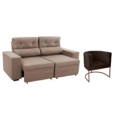 Imagem de Kit Sofá Retrátil Reclinável 3 Lugares + Poltrona - Decorativa Matrix