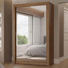 Imagem de Guarda-roupa Solteiro 2 Portas Correr Espelhos 2 Gavetas